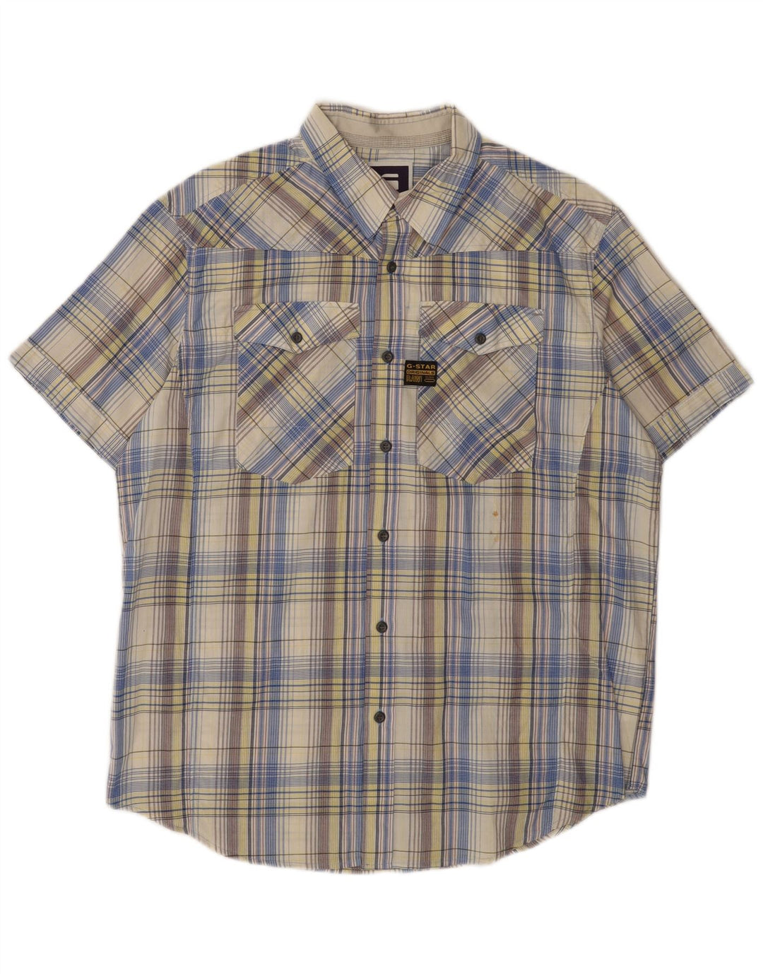 Cămașă cu mânecă scurtă pentru bărbați G-Star, multicoloră, din bumbac în carouri