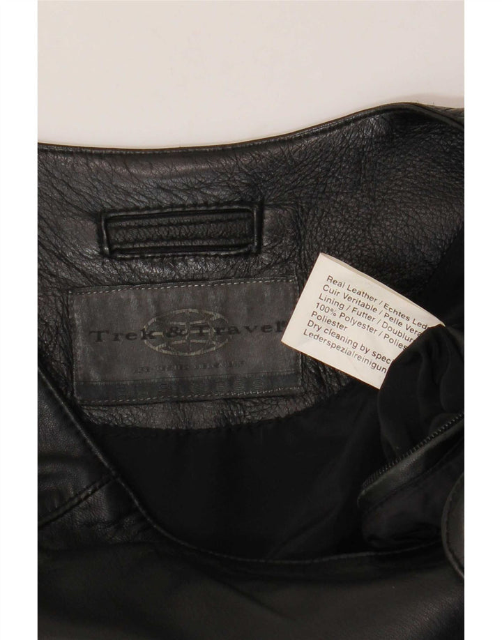 Gilet din piele vintage pentru bărbați UK 38 Medium Black