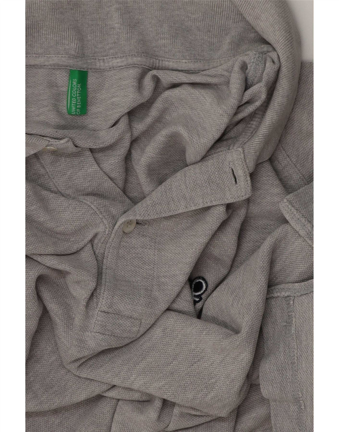 Cămașă polo Benetton pentru bărbați, gri mediu pete