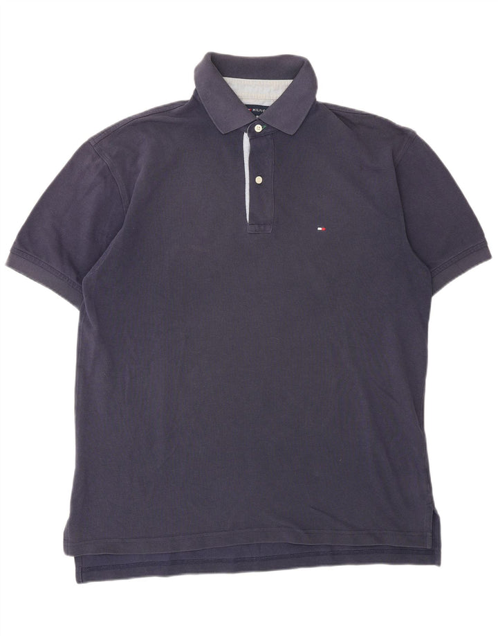 Tricou polo TOMMY HILFIGER pentru bărbați, bumbac mediu albastru bleumarin