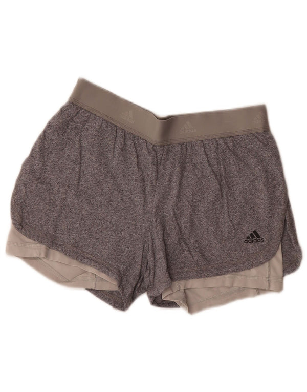 Pantaloni scurți Sport Climalite Graphic Adidas pentru femei UK 8/10 Small Gri