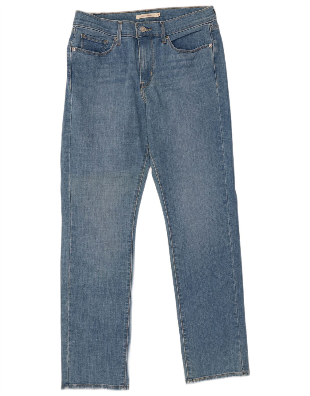 Blugi drepti clasici pentru femei LEVI'S US 8 Medium W29 L30 Bumbac albastru