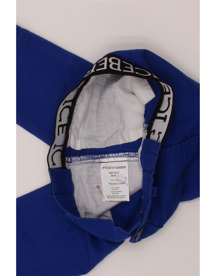 Pantaloni chino cu grafic pentru băieți ICEBERG 2-3 ani W24 L14 Albastru Colorblock