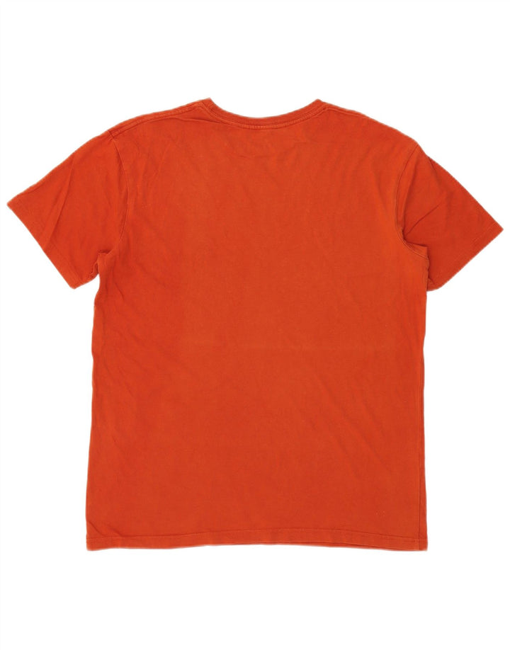 Tricou grafic Quiksilver pentru bărbați, cu croiala normală, top din bumbac portocaliu mediu