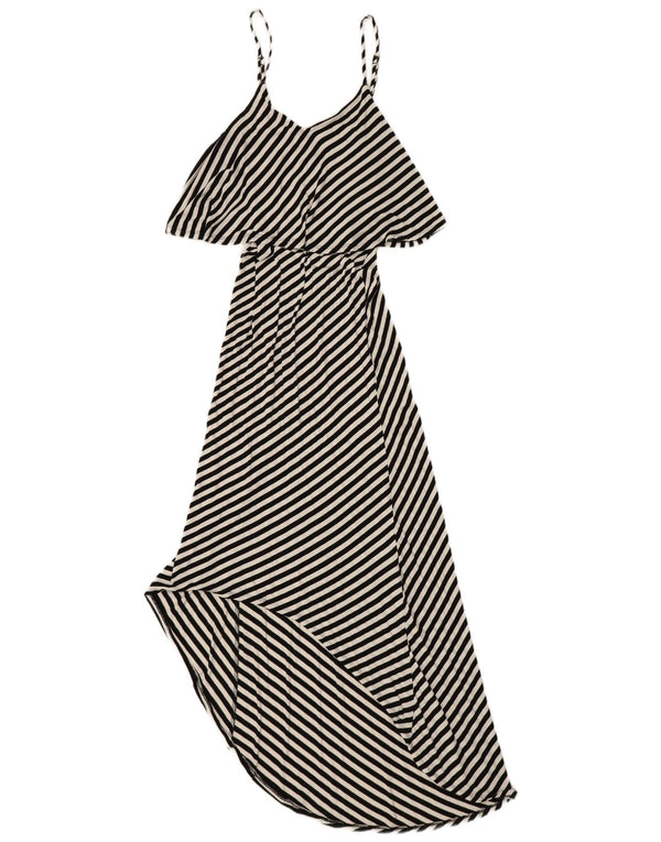 Rochie asimetrică maxi fără mâneci pentru femei Mossimo UK 8 mic cu dungi negre