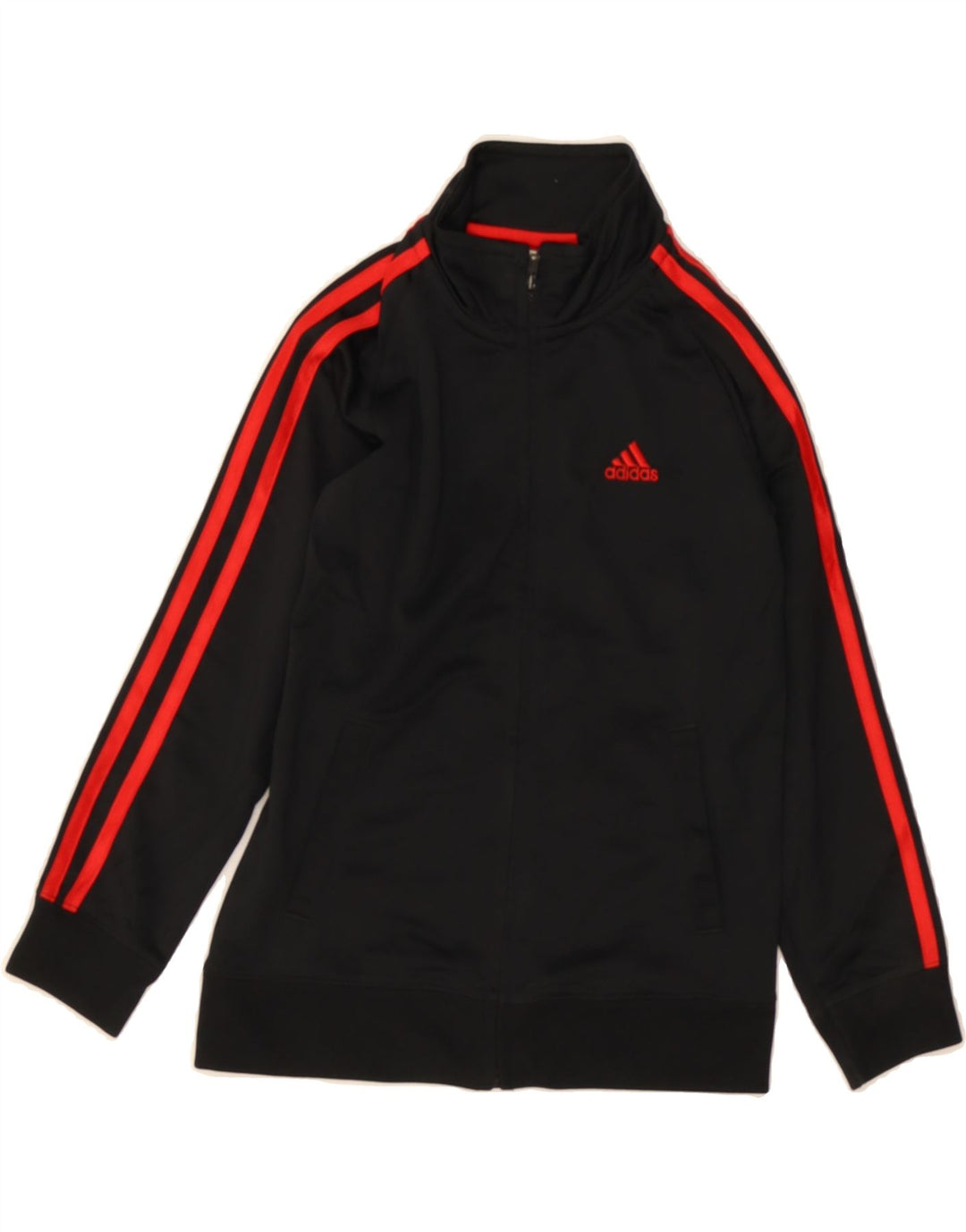 ADIDAS Boys Graphic Tracksuit Top Jacket 6-7 Years Black Polyester Vintage Adidas and Second-Hand Adidas from Messina Hembry 