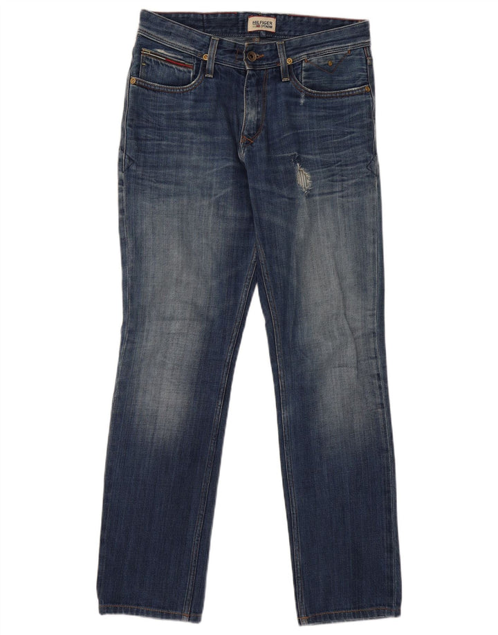 TOMMY HILFIGER Blugi Distressed drepte pentru bărbați L30 L32 Bumbac albastru
