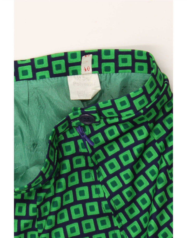 Fusta de damă vintage în formă de A EU 40 Medium W28 Poliester geometric geometric