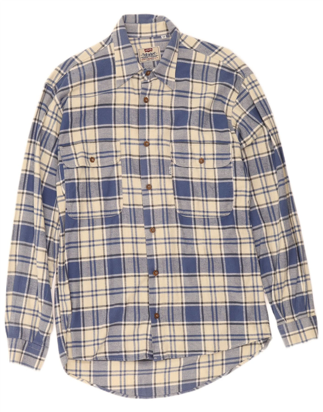 Cămașă de flanel pentru bărbați Levi's, carouri albastre medii