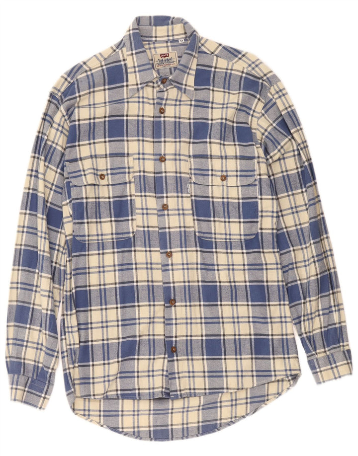 Cămașă de flanel pentru bărbați Levi's, carouri albastre medii