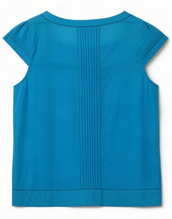 Monsoon Womens Blouse Top UK 20 2XL Blue Cotton