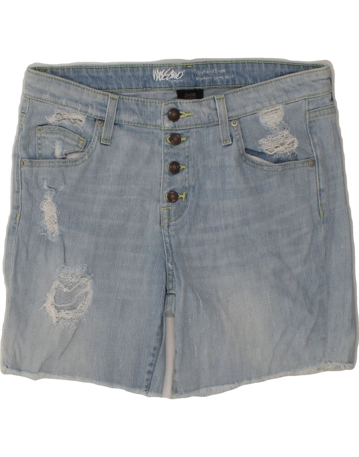 MOSSIMO Womens Distressed Denim Shorts US 10 Large W30 Blue Cotton Vintage Mossimo and Second-Hand Mossimo from Messina Hembry 
