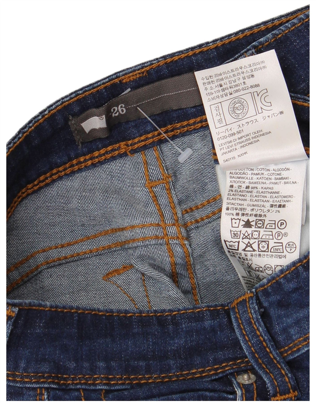 Blugi Capri pentru femei Levi's W26 L21 Bumbac bleumarin
