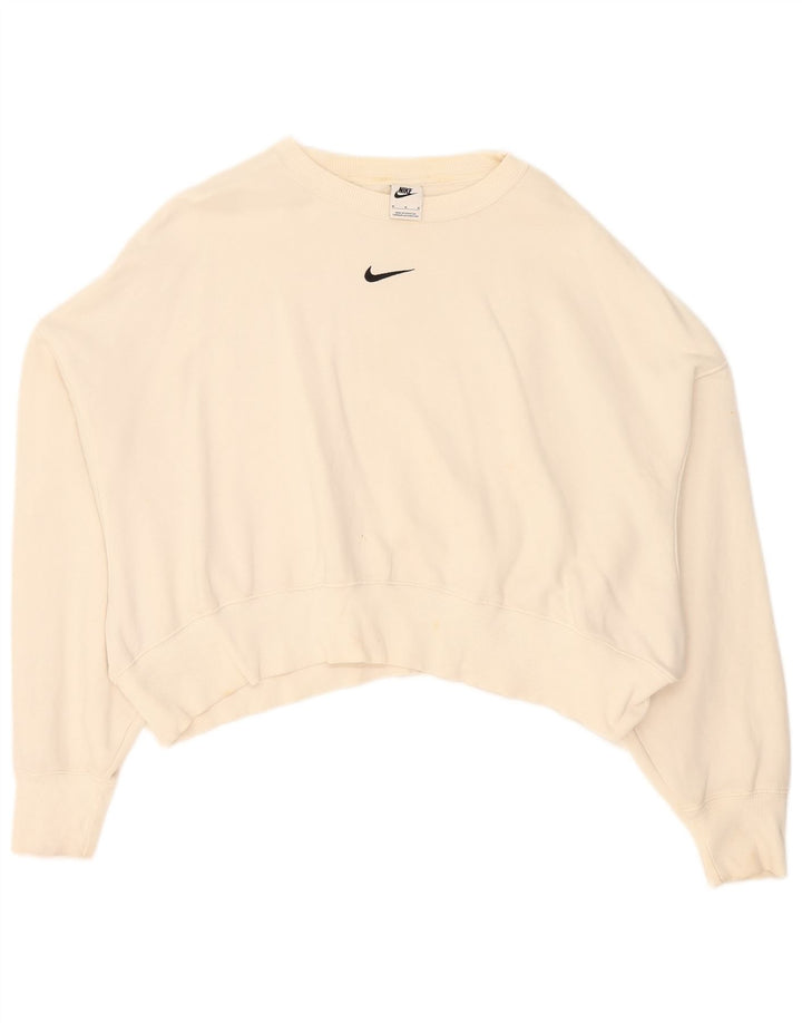 Pulover de hanorac supradimensionat pentru femei Nike UK 14 Bumbac alb mediu