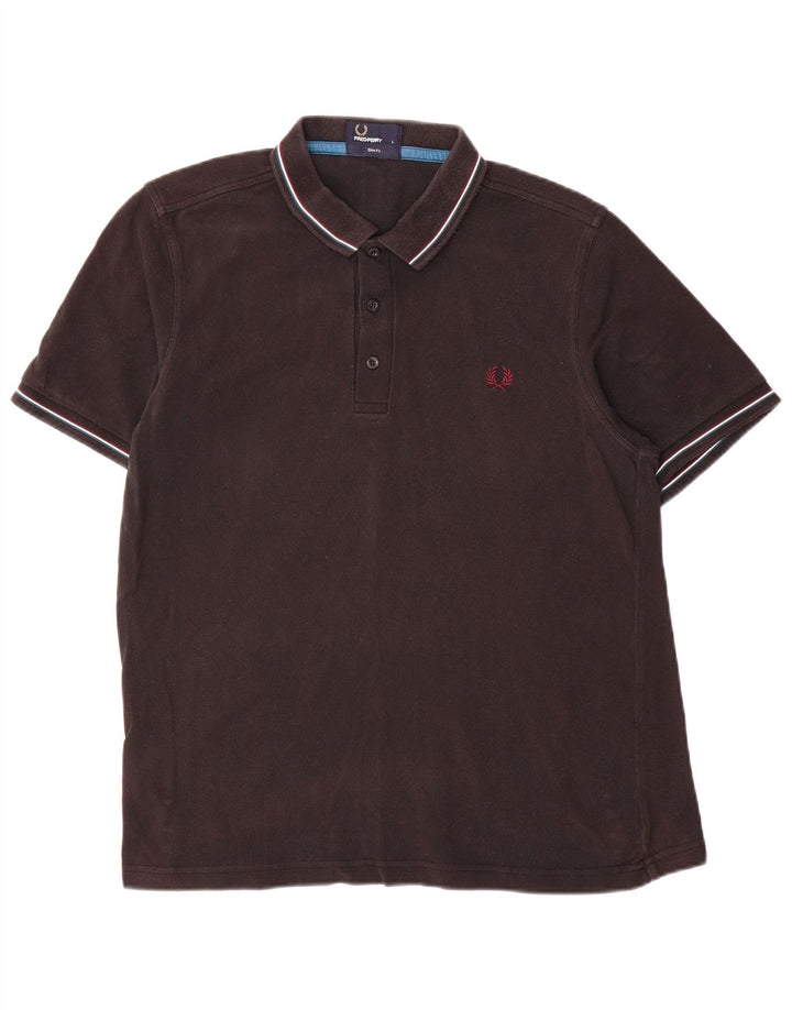 Cămașă polo pentru bărbați Fred Perry, slim, mare, negru, bumbac