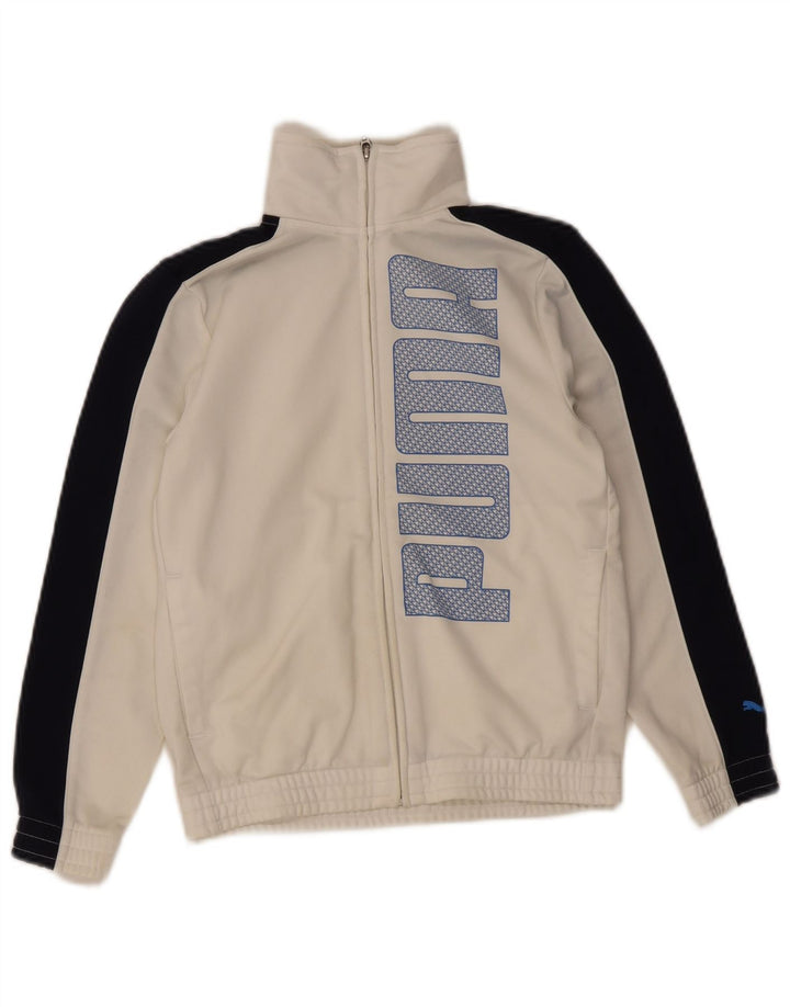 Jachetă de trening cu grafic Puma pentru băieți, 9-10 ani, alb, color block