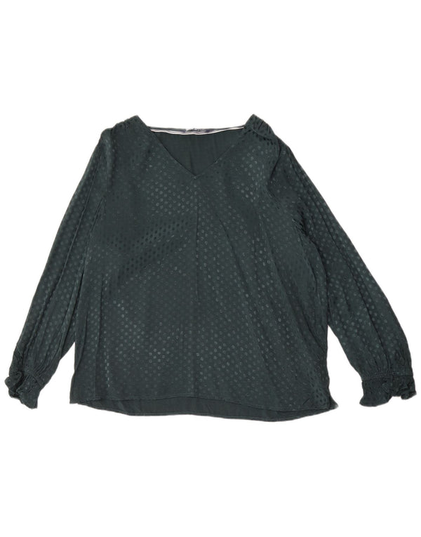 Crew Clothing Bluză cu mânecă lungă pentru femei Top UK 12 Medium Green Polka Dot