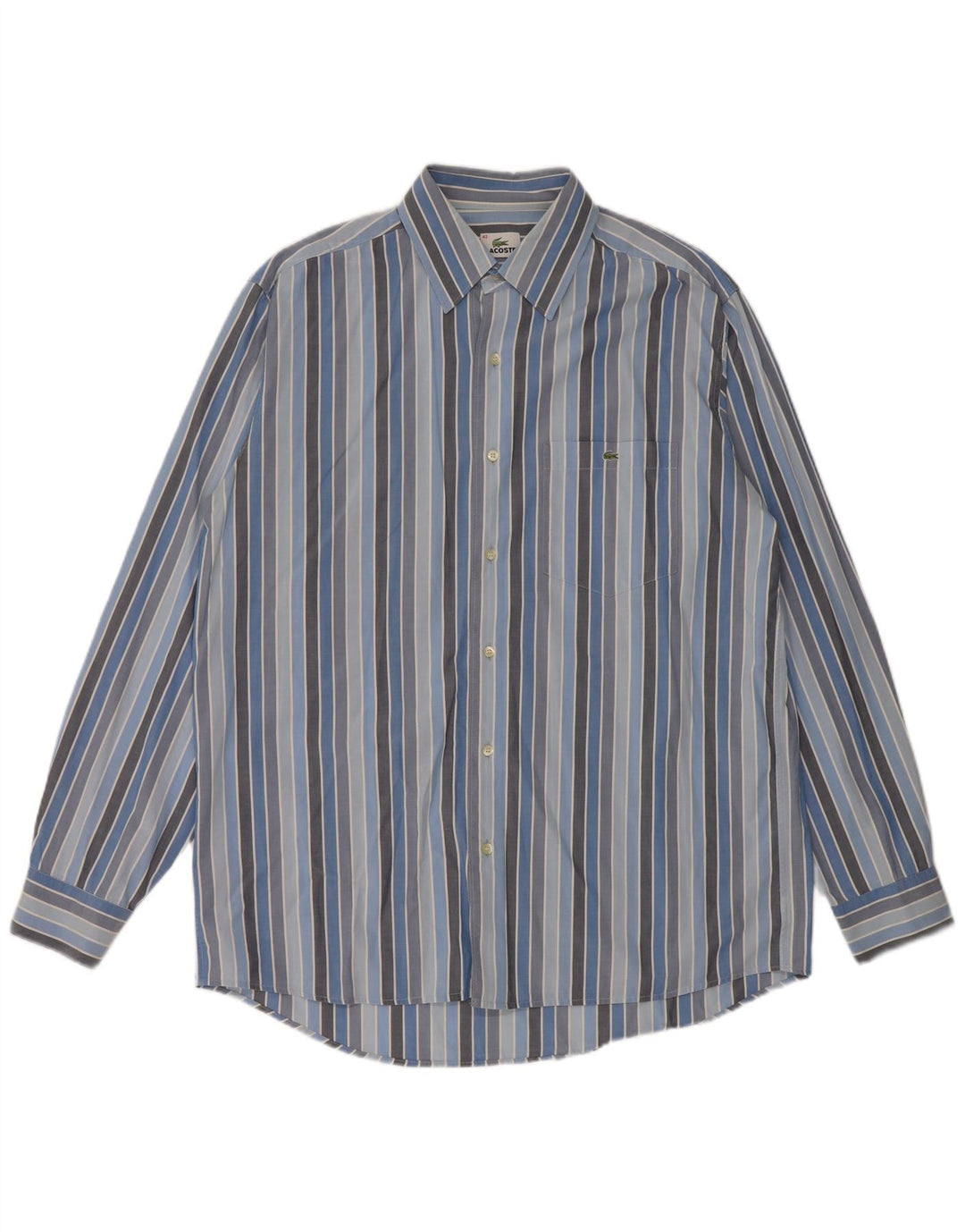 Cămașă pentru bărbați LACOSTE Mărimea 42 Bumbac cu dungi albastre mari