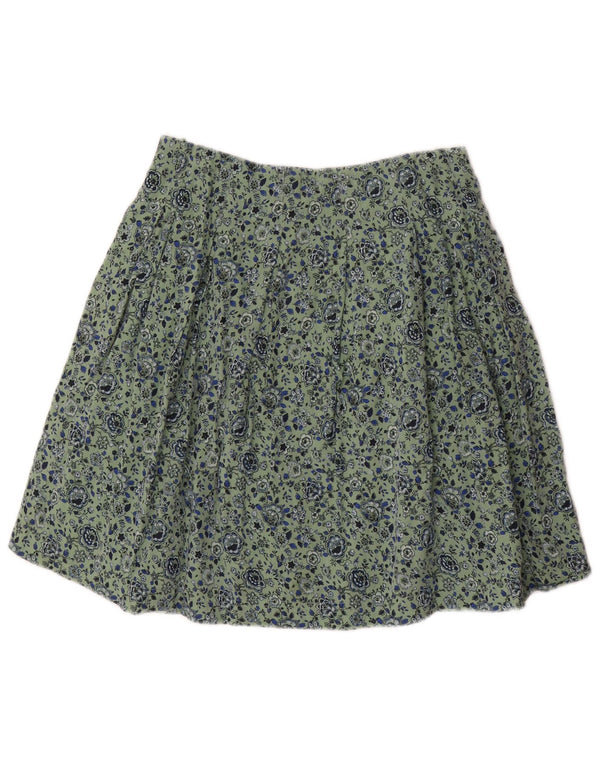 Fusta plisată pentru femei Fat Face UK 8 Small W28 Green Floral Viscose