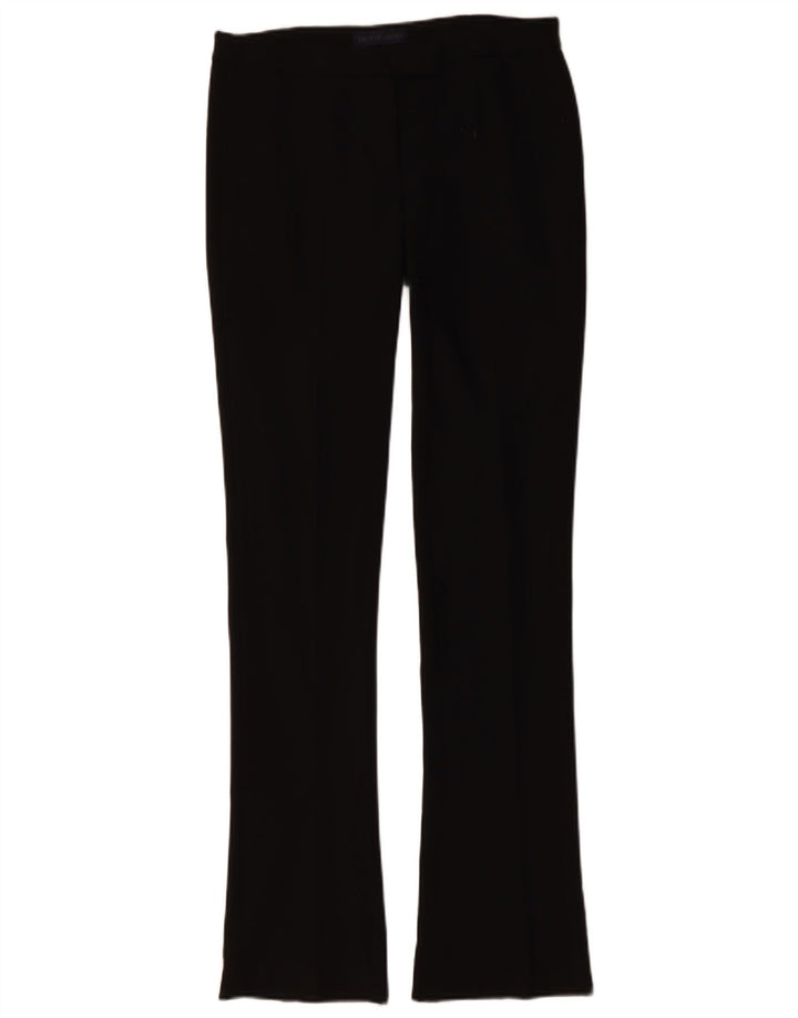Pantaloni de costum pentru femei Trussardi Bootcut IT 40 Small W30 L34 Poliester negru