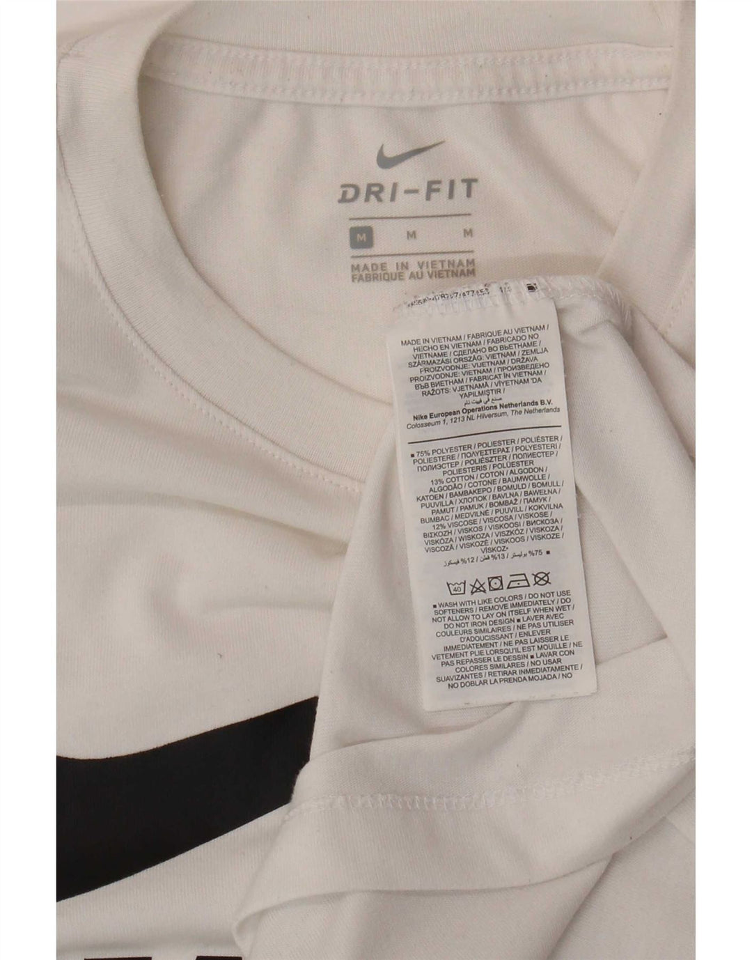 Tricou grafic Nike Dri Fit pentru femei Top UK 12 Poliester alb mediu