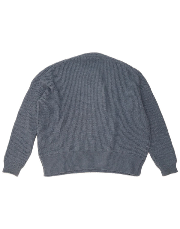 Pulover supradimensionat pentru femei ZARA, cu gât crew, UK 10 Mic, bleumarin