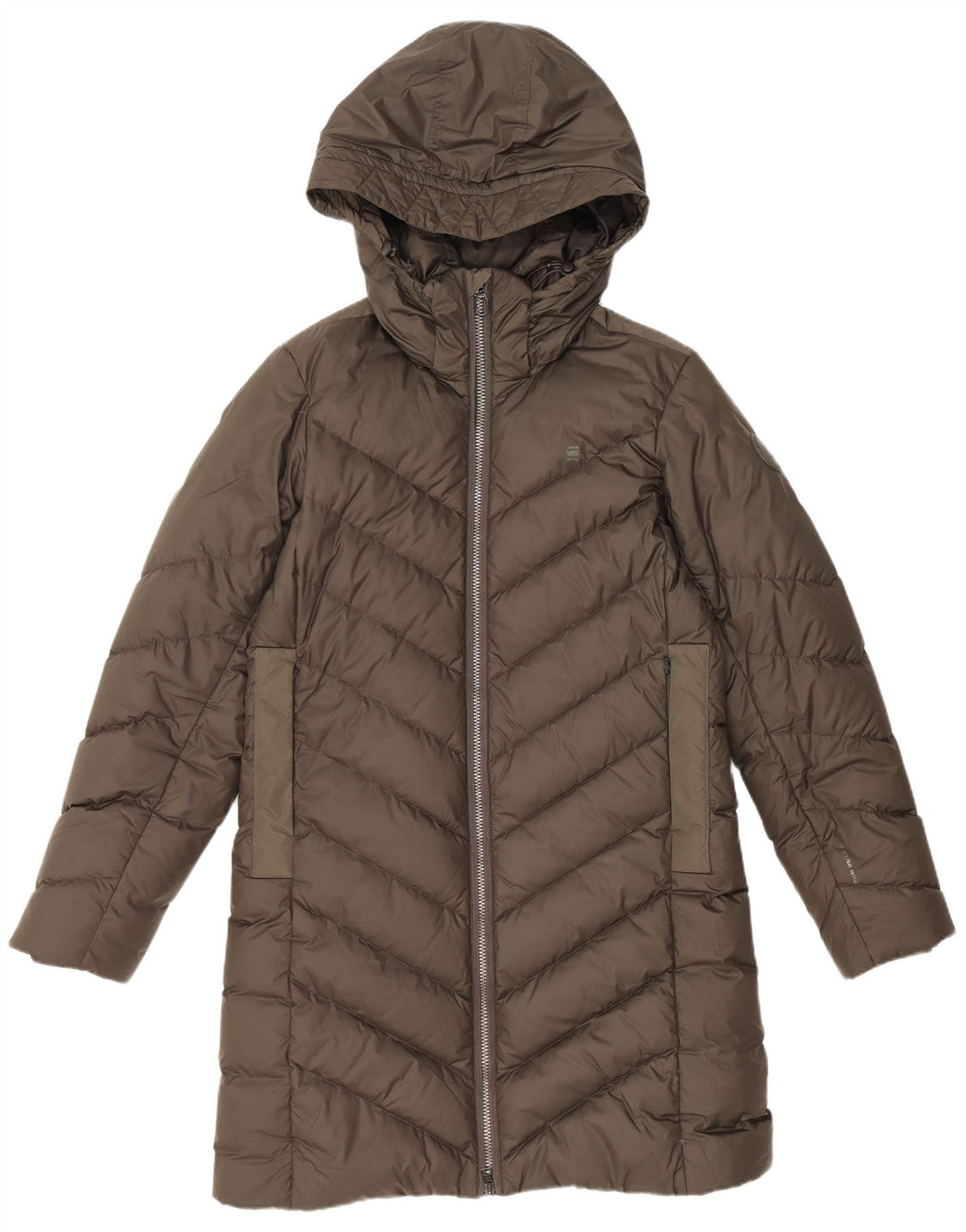 G-STAR Jachetă căptușită cu glugă pentru femei UK 14 Poliester kaki mediu