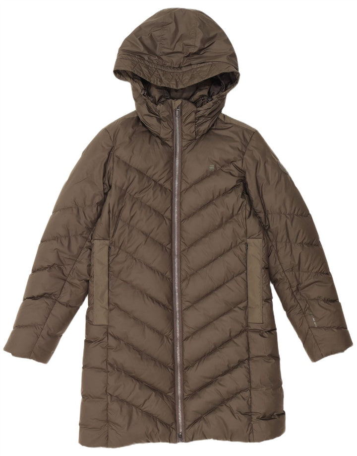 G-STAR Jachetă căptușită cu glugă pentru femei UK 14 Poliester kaki mediu