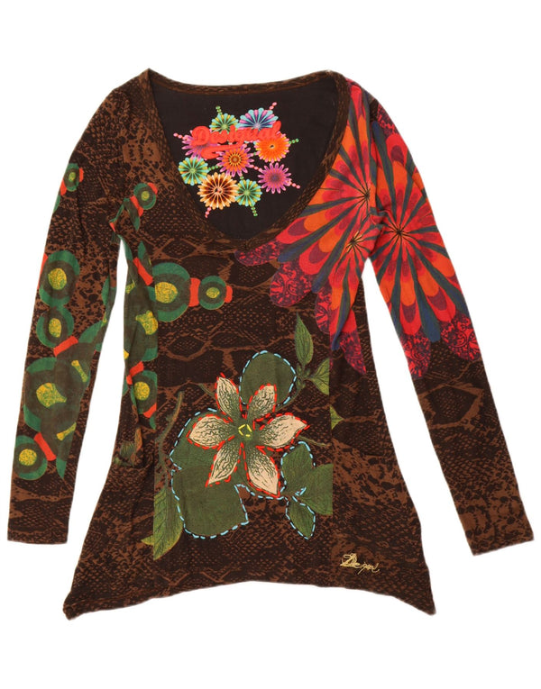 Top cu tunică grafică Desigual pentru femei UK 10, mic, multicolor, floral