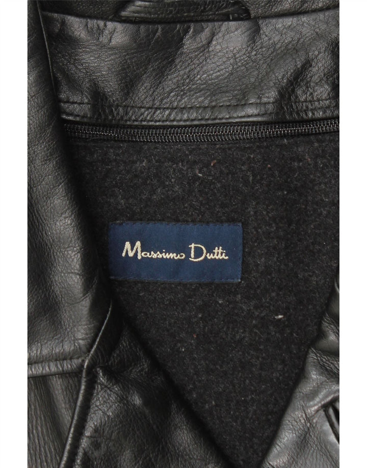 Palton din piele pentru bărbați Massimo Dutti UK 40 mare negru