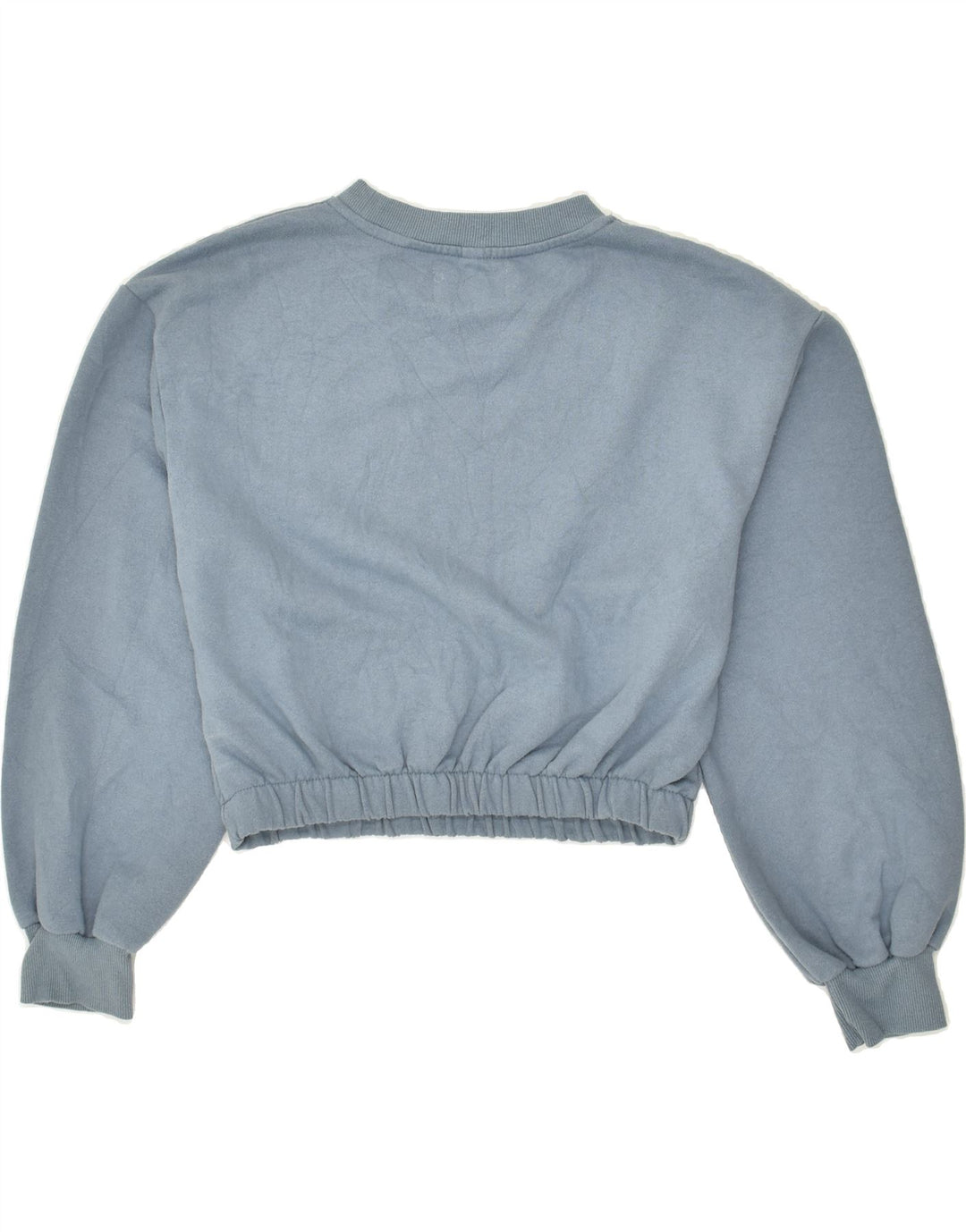 PULL & BEAR Hanorac crop Jumper UK 16 Mare Bumbac albastru