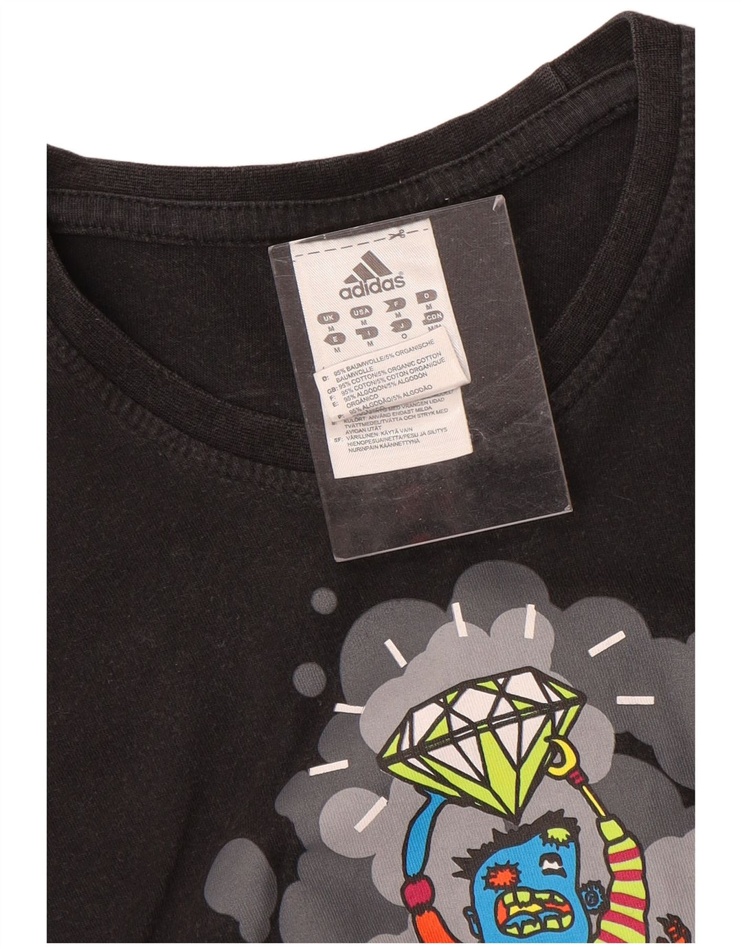 Tricou grafic Adidas pentru bărbați Top mediu negru bumbac