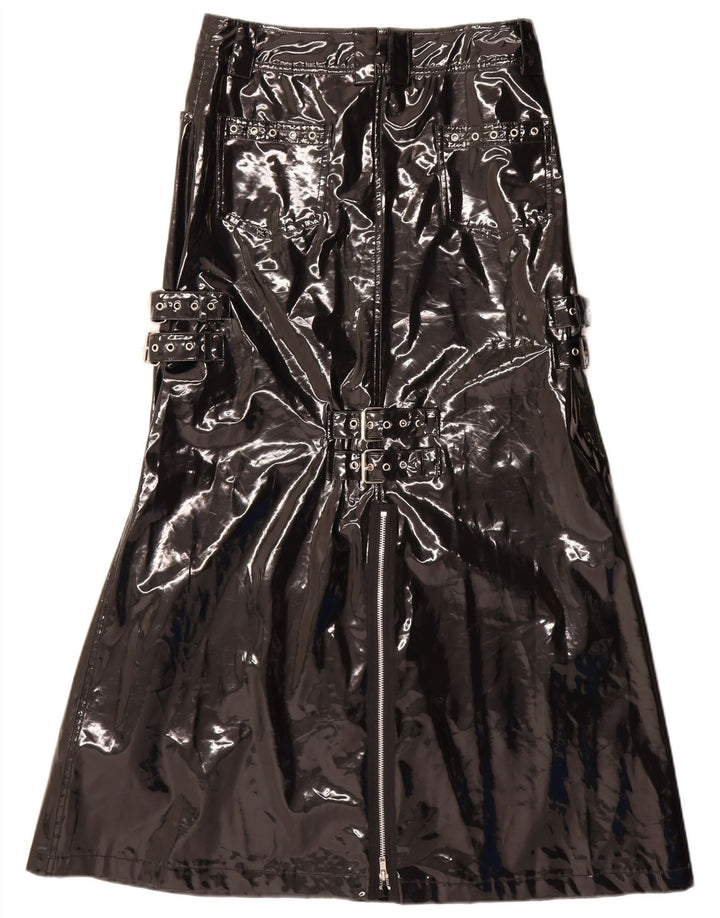 QUEEN OF DARKNESS Fusta Maxi A-Line pentru femei Mic W28 Black Gothic