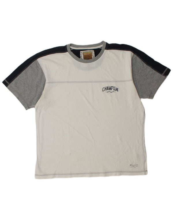 Tricou grafic pentru bărbați Champion Top 2XL, bumbac color bloc alb