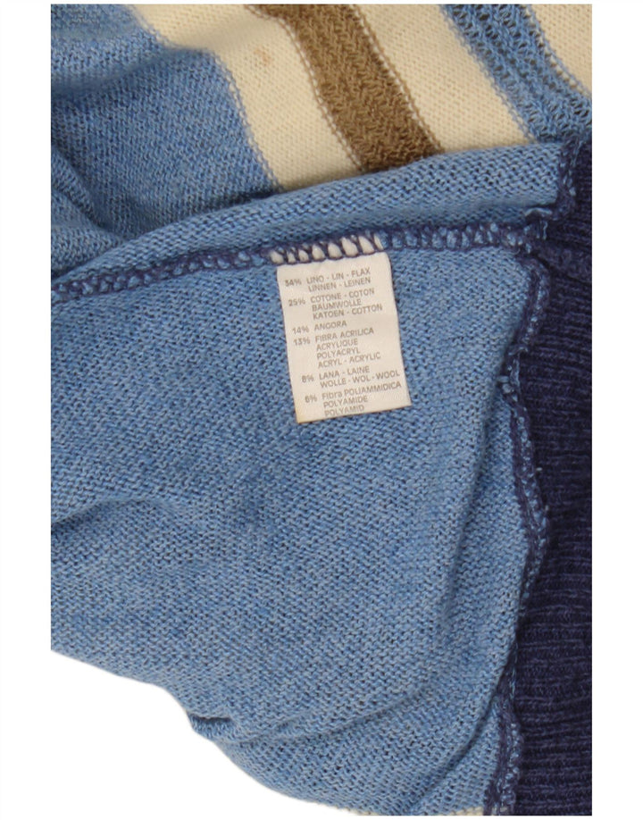 Pulover VINTAGE pentru femei cu gât de barcă UK 12 Medium, multicolore, cu dungi