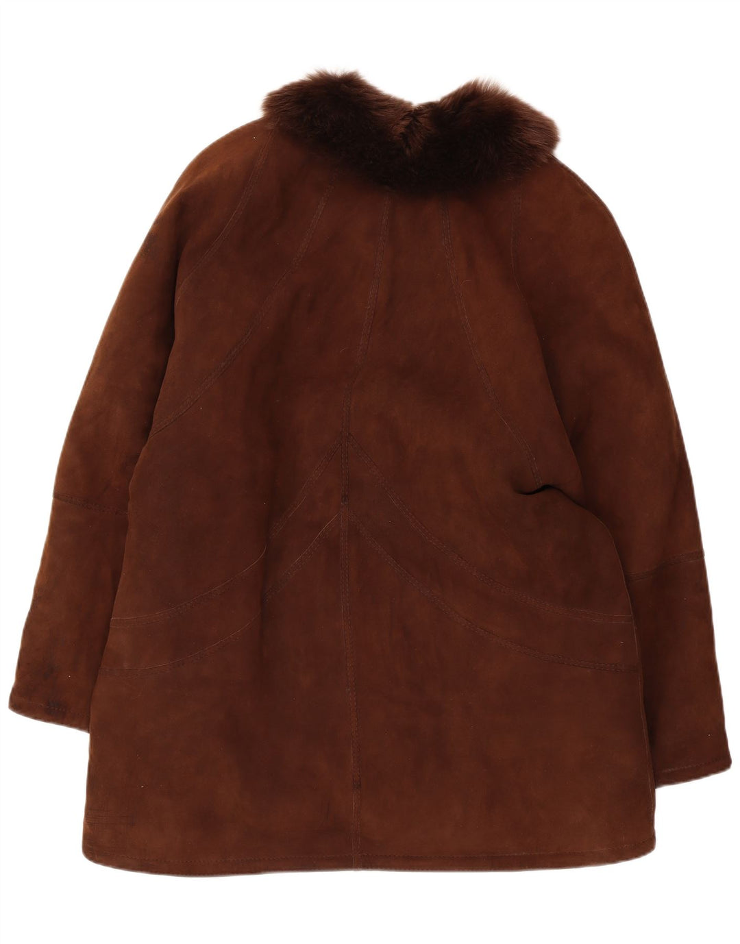 Palton vintage pentru femei din shearling UK 14 mare maro