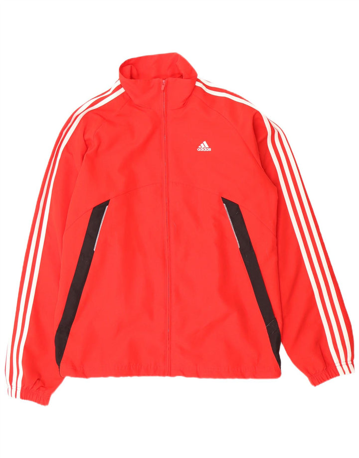 Jachetă de trening pentru bărbați ADIDAS Marea Britanie 38/40 Poliester Colorblock Roșu Mediu