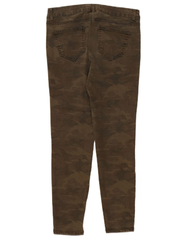 Pantaloni casual slim pentru femei Zara EU 38 Mici L28 L26 Camuflaj kaki