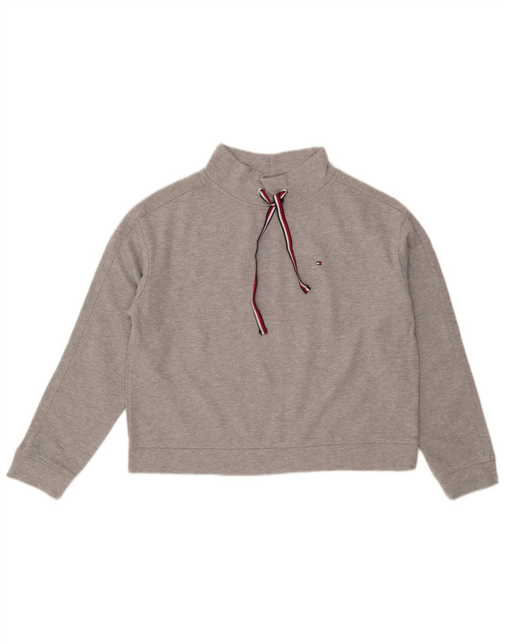 Pulover oversize crop pentru femei Tommy Hilfiger UK 10 mic gri