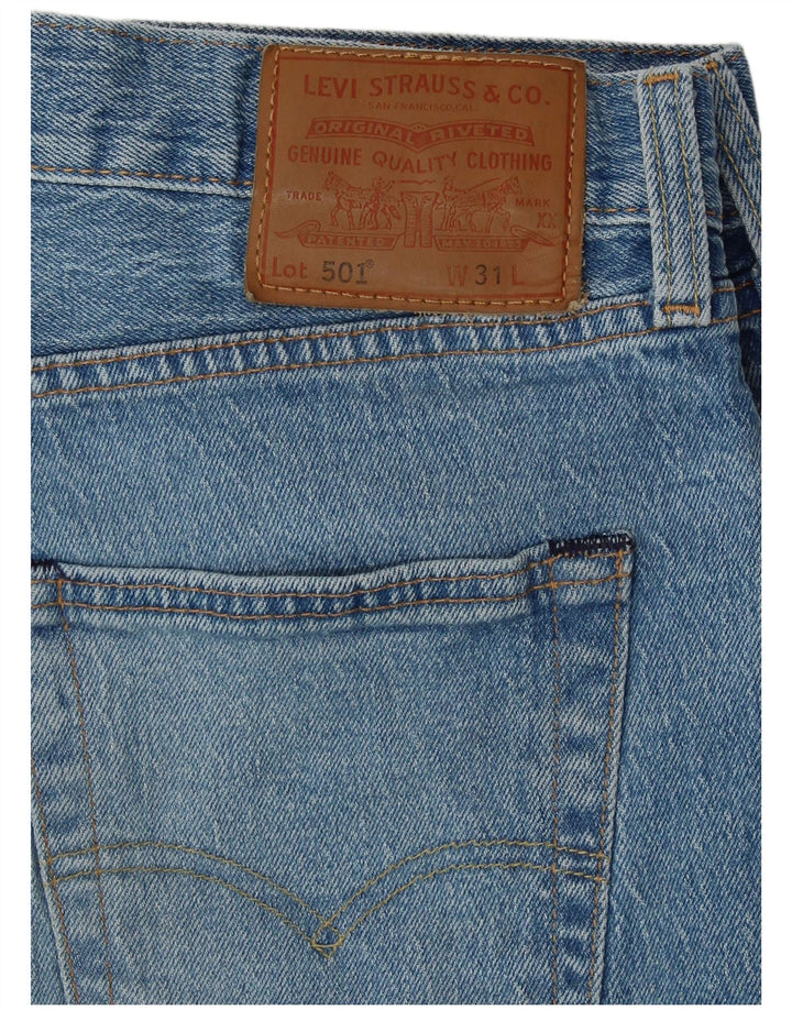 Pantaloni scurți din denim învechit pentru bărbați LEVI'S 501, bumbac albastru mediu W31