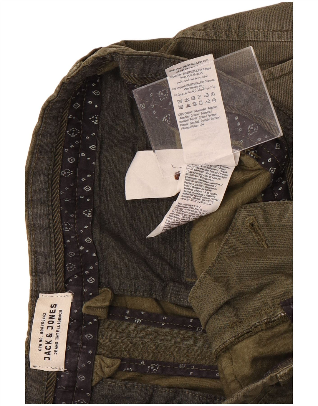 Pantaloni scurți chino Jack & Jones pentru bărbați, mari W34, bumbac kaki