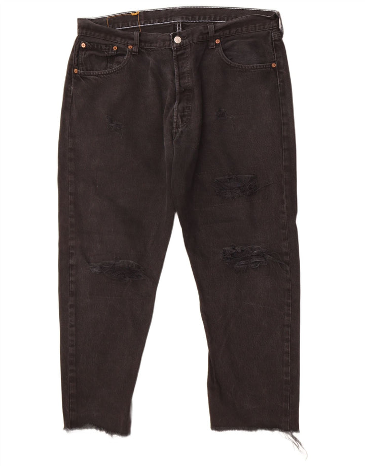 Blugi drepți distressed 501 Levi's pentru bărbați W36 L26 negri