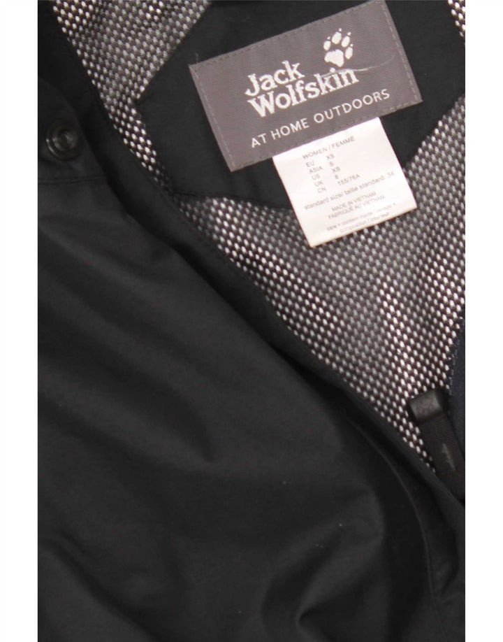 Jack Wolfskin Jachetă de ploaie pentru femei UK 8 Small Black Colorblock