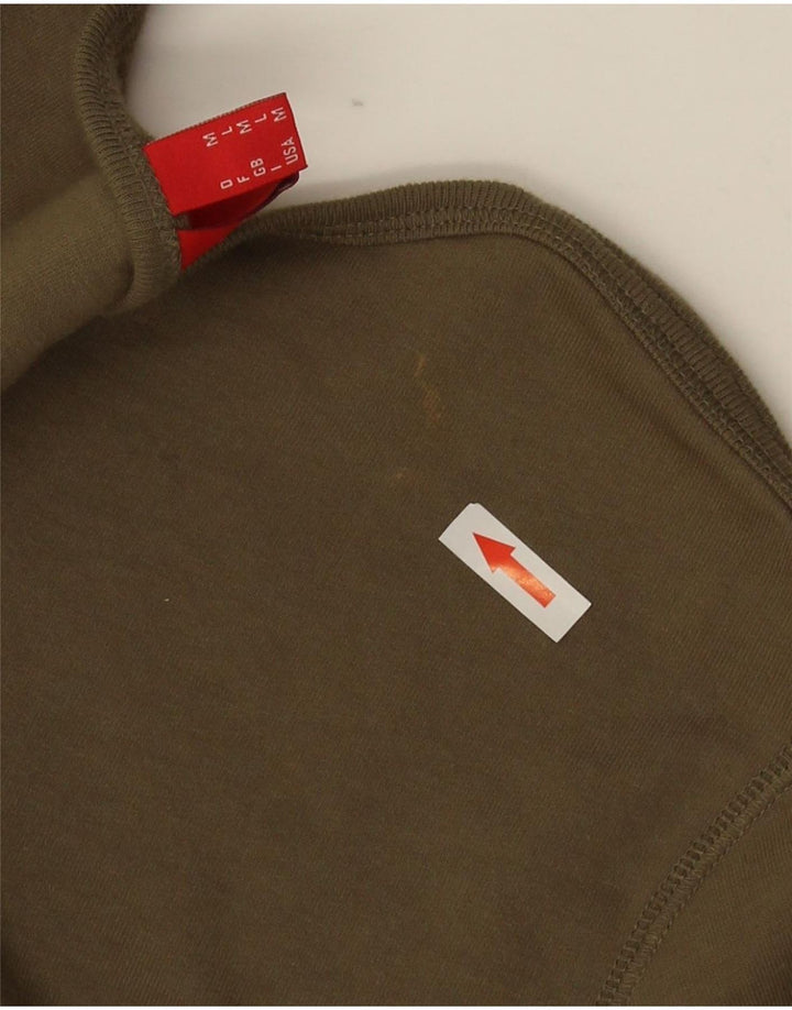 Esprit Crop Graphic Top pentru femei cu mânecă lungă UK 14, bumbac verde mediu