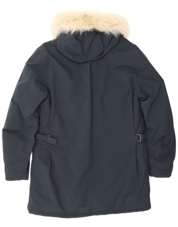Jachetă parka cu glugă pentru bărbați Belstaff UK 40 mare, nailon bleumarin
