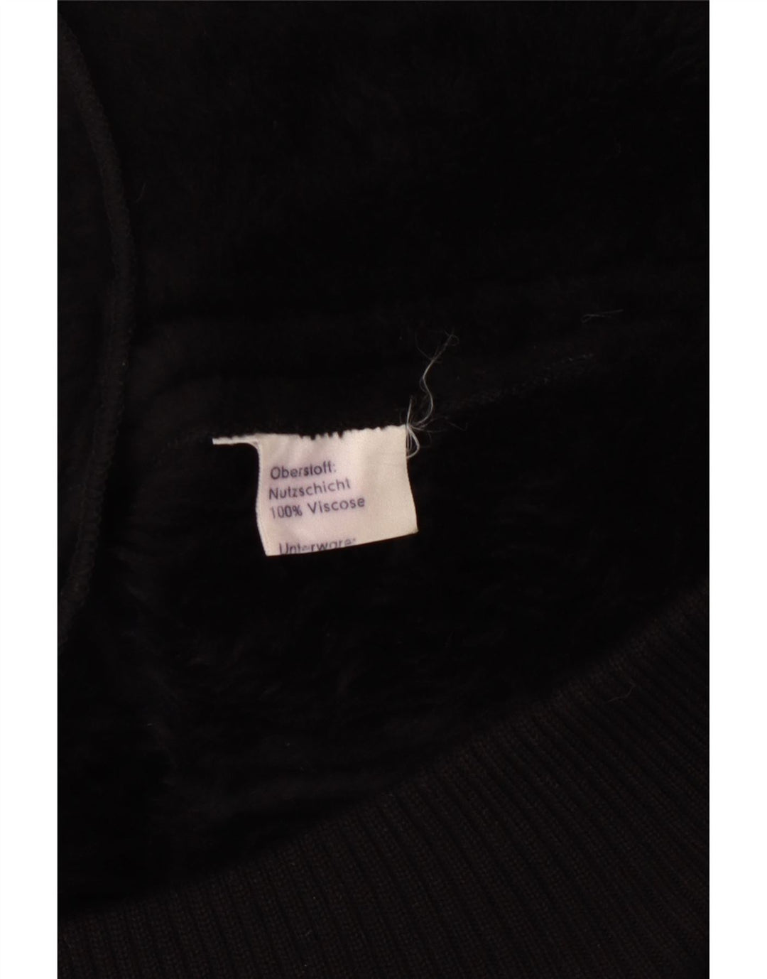 Jachetă Sherpa pentru femei VINTAGE UK 12 Medium Black Viscose