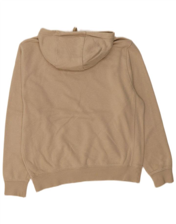 NIKE Mens Hoodie Jumper Medium Beige Cotton