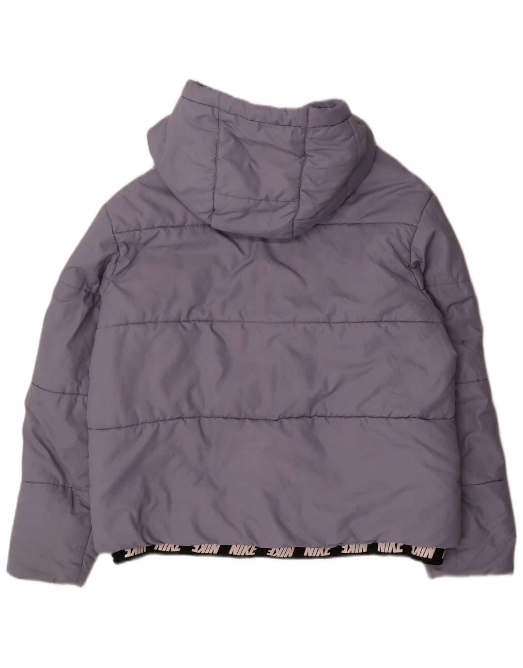 Jachetă căptușită cu glugă grafică NIKE pentru femei UK 18 XL, poliester albastru