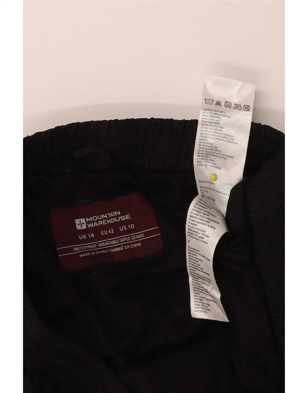 Mountain Warehouse Pantaloni impermeabili pentru femei UK 14 Large Black Nylon