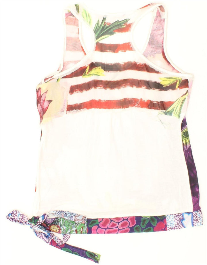 DESIGUAL Womens Vest Top UK 10 Small Multicoloured Floral Vintage Desigual and Second-Hand Desigual from Messina Hembry 
